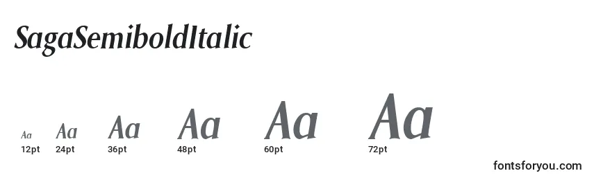 Размеры шрифта SagaSemiboldItalic