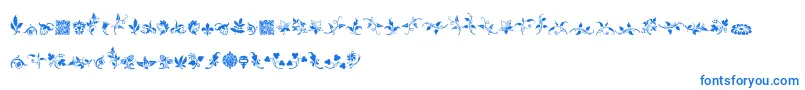 フォントRoughFleuronsFree – 白い背景に青い文字