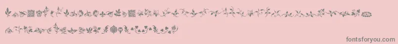 フォントRoughFleuronsFree – ピンクの背景に灰色の文字