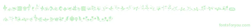 Шрифт RoughFleuronsFree – зелёные шрифты на белом фоне