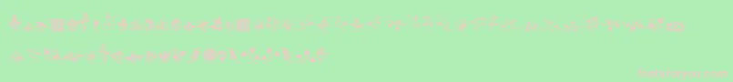 フォントRoughFleuronsFree – 緑の背景にピンクのフォント