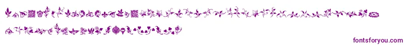 Czcionka RoughFleuronsFree – fioletowe czcionki na białym tle