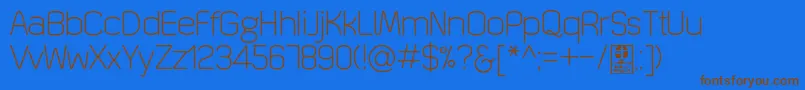 QuizmaLightDemo Font – Brown Fonts on Blue Background