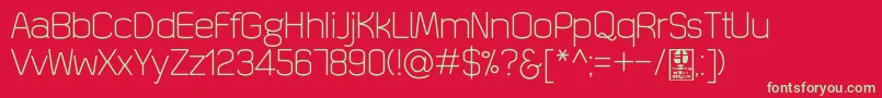 QuizmaLightDemo-Schriftart – Grüne Schriften auf rotem Hintergrund