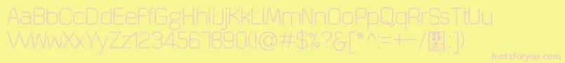 QuizmaLightDemo-fontti – vaaleanpunaiset fontit keltaisella taustalla