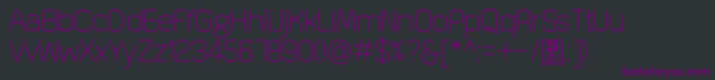 Шрифт QuizmaLightDemo – фиолетовые шрифты на чёрном фоне