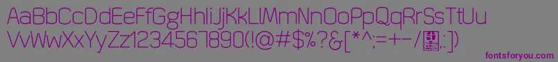 Шрифт QuizmaLightDemo – фиолетовые шрифты на сером фоне