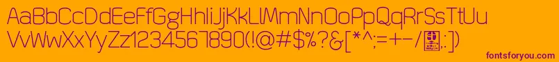 Шрифт QuizmaLightDemo – фиолетовые шрифты на оранжевом фоне