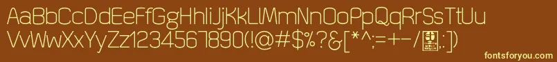Шрифт QuizmaLightDemo – жёлтые шрифты на коричневом фоне