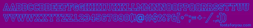 ACampusotl Font – Blue Fonts on Purple Background