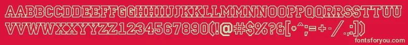 ACampusotl Font – Green Fonts on Red Background