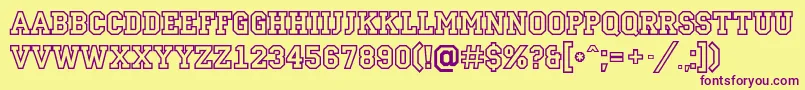 ACampusotl Font – Purple Fonts on Yellow Background