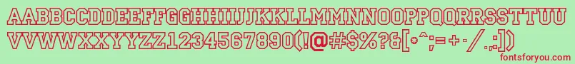 ACampusotl Font – Red Fonts on Green Background