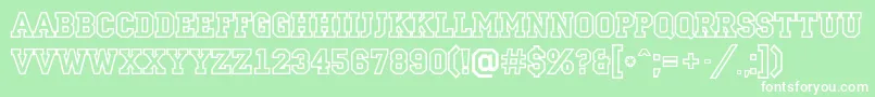 フォントACampusotl – 緑の背景に白い文字