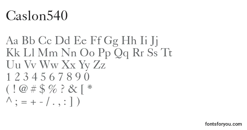 Schriftart Caslon540 – Alphabet, Zahlen, spezielle Symbole