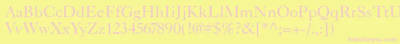 Caslon540 Font – Pink Fonts on Yellow Background