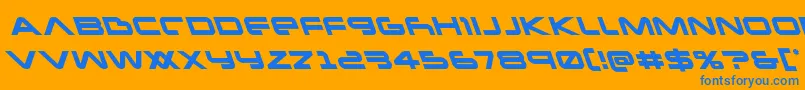 フォントNewmarsleft – オレンジの背景に青い文字