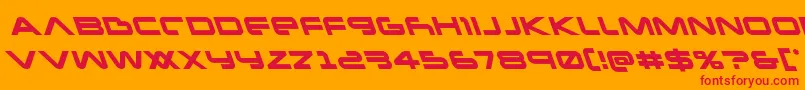 フォントNewmarsleft – オレンジの背景に赤い文字