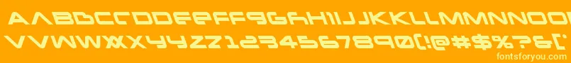 Шрифт Newmarsleft – жёлтые шрифты на оранжевом фоне