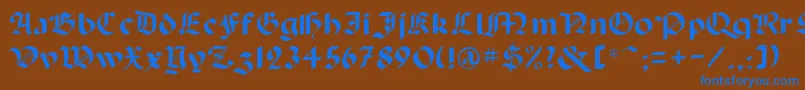 フォントPaganiniRegular – 茶色の背景に青い文字