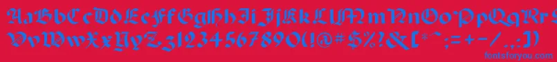 PaganiniRegular Font – Blue Fonts on Red Background