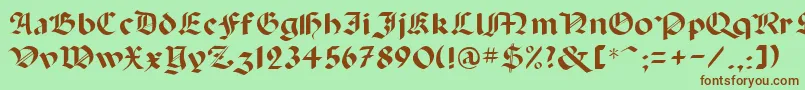 PaganiniRegular Font – Brown Fonts on Green Background