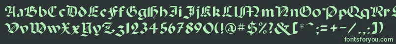 PaganiniRegular Font – Green Fonts on Black Background