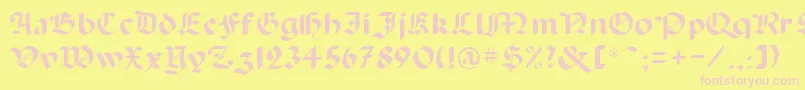PaganiniRegular-fontti – vaaleanpunaiset fontit keltaisella taustalla
