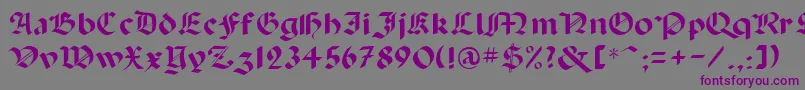フォントPaganiniRegular – 紫色のフォント、灰色の背景