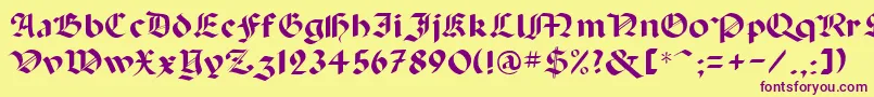 PaganiniRegular Font – Purple Fonts on Yellow Background