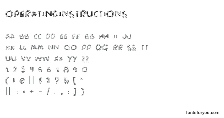 A fonte Operatinginstructions – alfabeto, números, caracteres especiais