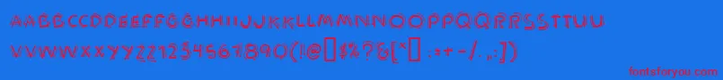 Czcionka Operatinginstructions – czerwone czcionki na niebieskim tle