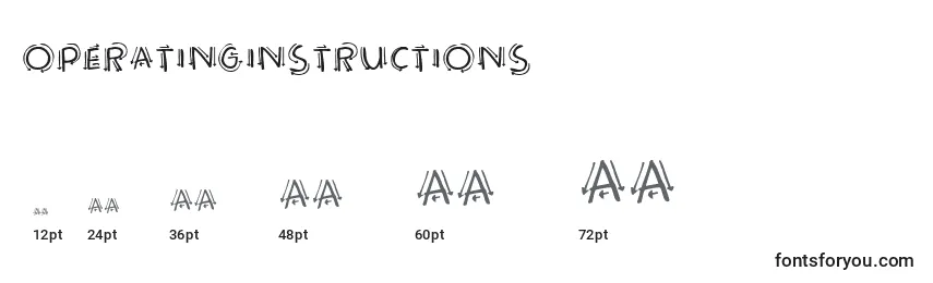 Размеры шрифта Operatinginstructions