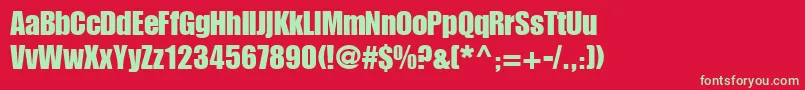 Genuine Font – Green Fonts on Red Background