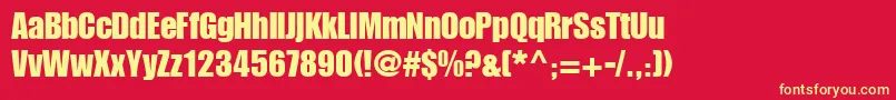 Genuine Font – Yellow Fonts on Red Background