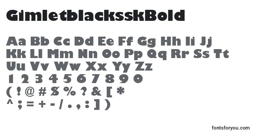 Czcionka GimletblacksskBold – alfabet, cyfry, specjalne znaki