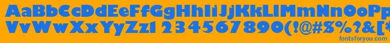 フォントGimletblacksskBold – オレンジの背景に青い文字