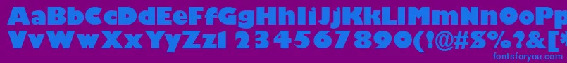 GimletblacksskBold-Schriftart – Blaue Schriften auf violettem Hintergrund