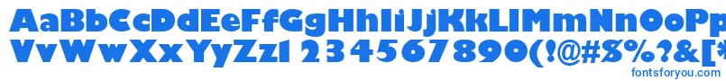 GimletblacksskBold-Schriftart – Blaue Schriften auf weißem Hintergrund