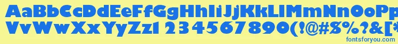 GimletblacksskBold Font – Blue Fonts on Yellow Background
