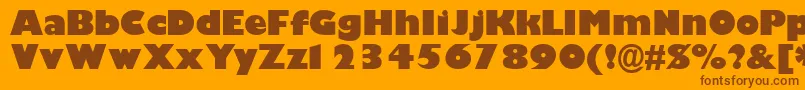GimletblacksskBold-Schriftart – Braune Schriften auf orangefarbenem Hintergrund