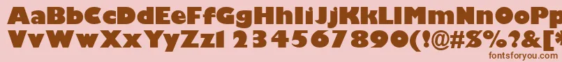 GimletblacksskBold-Schriftart – Braune Schriften auf rosa Hintergrund