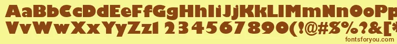Шрифт GimletblacksskBold – коричневые шрифты на жёлтом фоне
