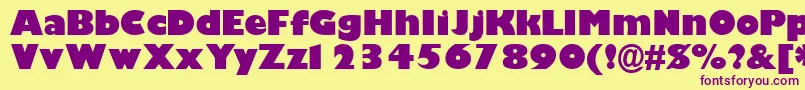 GimletblacksskBold Font – Purple Fonts on Yellow Background