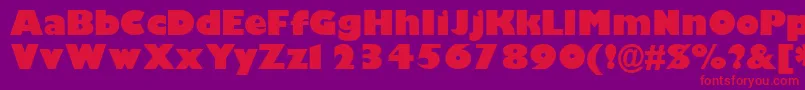 GimletblacksskBold Font – Red Fonts on Purple Background