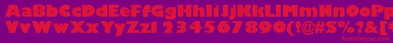 フォントGimletblacksskBold – 紫の背景に赤い文字