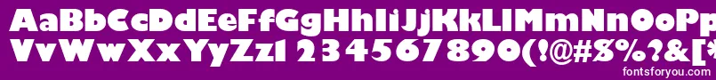 GimletblacksskBold-Schriftart – Weiße Schriften auf violettem Hintergrund