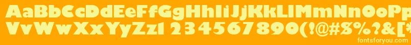 フォントGimletblacksskBold – オレンジの背景に黄色の文字