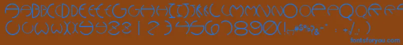 WannabeescapssskRegular Font – Blue Fonts on Brown Background