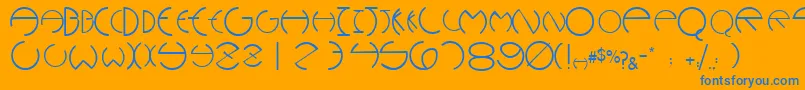 WannabeescapssskRegular Font – Blue Fonts on Orange Background